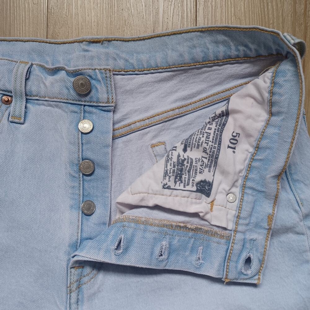 OOAK Custom Light Pink Tinted VTG Levi's 501 Destroyed Jeans 30 - Picture 4 of 16